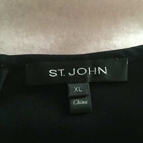 ST. JOHN Stretch Silk Striped Sleeveless Top XL - Picture 4 of 5